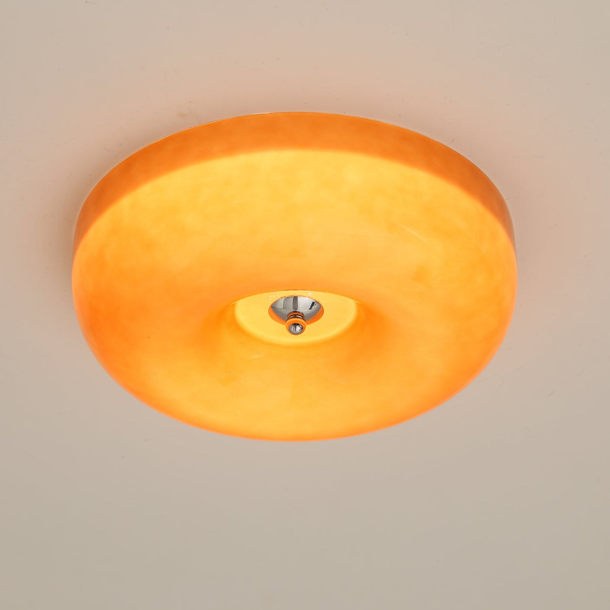 Swirl Glass Flush Mount Ceiling Light, Modern LED Semi-Flush Lamp for Living Room & Bedroom