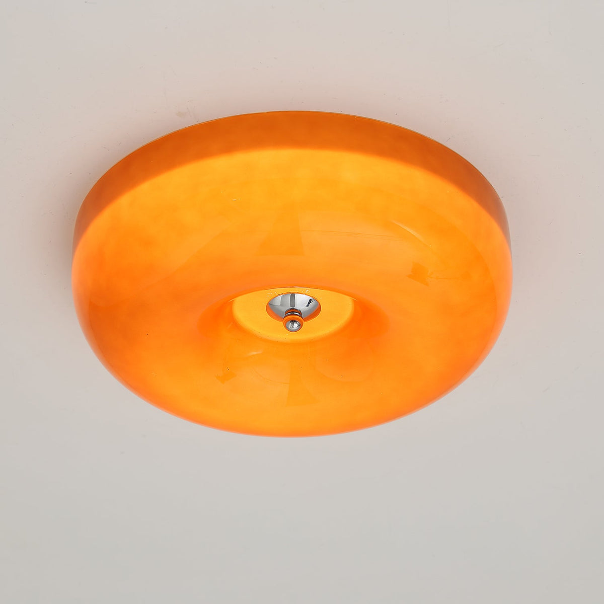 Swirl Glass Flush Mount Ceiling Light, Modern LED Semi-Flush Lamp for Living Room & Bedroom