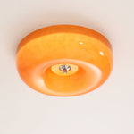 Swirl Glass Flush Mount Ceiling Light, Modern LED Semi-Flush Lamp for Living Room & Bedroom