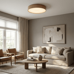 Sylva Round Wood LED Flush Mount Ceiling Light for Modern Interiors