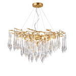 Sylvaris Crystal Branch Chandelier in Warm Brass
