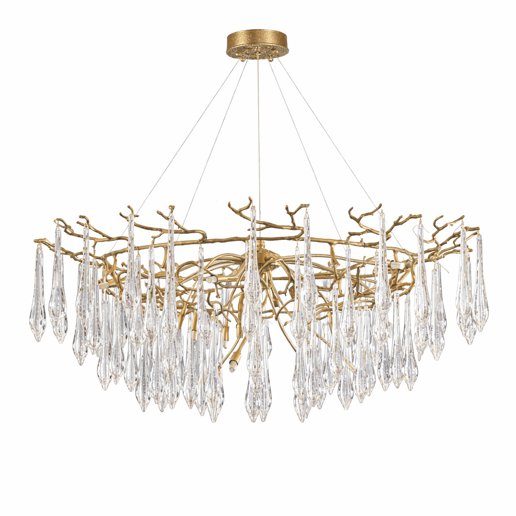 Sylvaris Crystal Branch Chandelier in Warm Brass