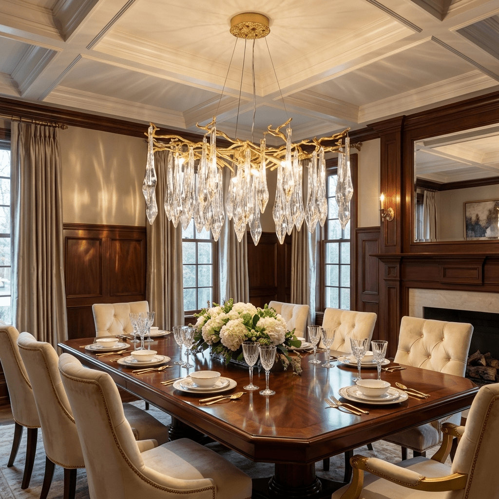 Sylvaris Crystal Branch Chandelier in Warm Brass