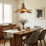 Sylvera Petal Pendant Light – Sculptural Wood-Grain LED Pendant for Dining & Living Spaces
