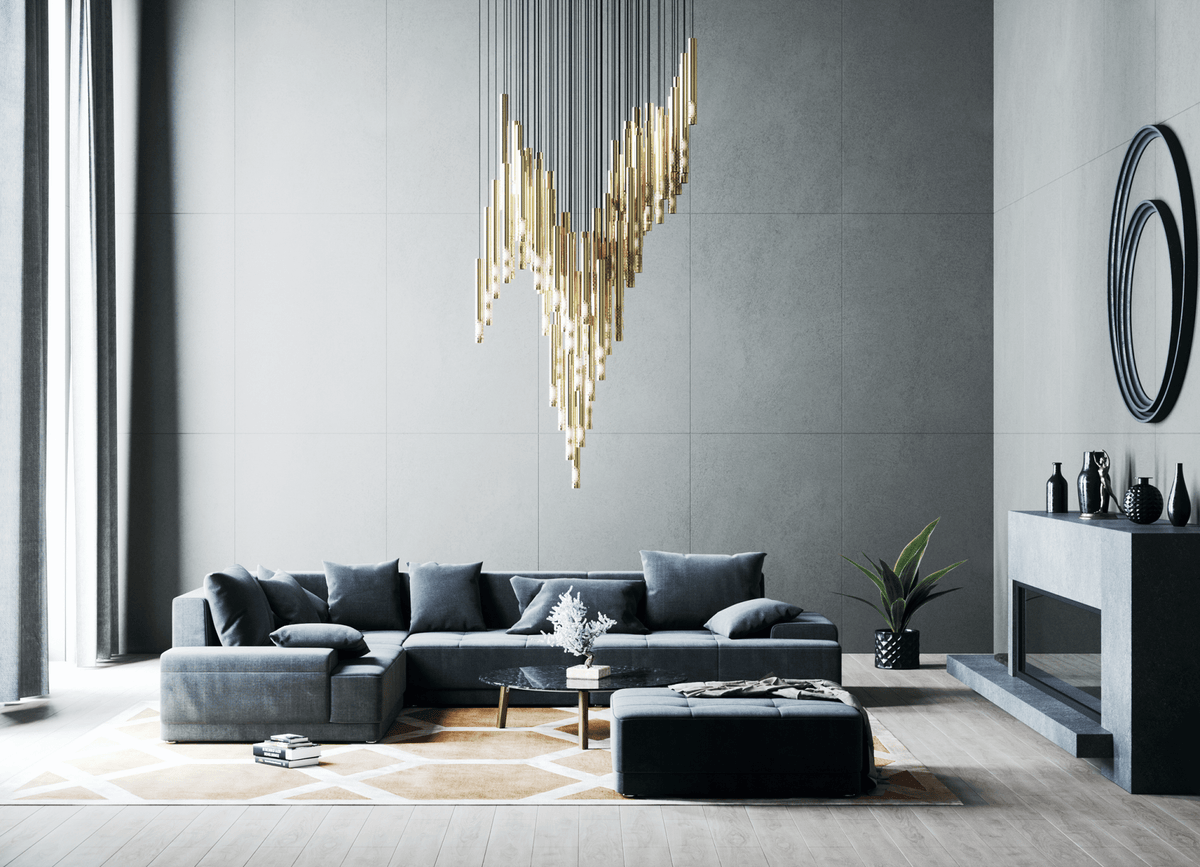 Symphony Orchestra Chandelier – Gold Nano-Coated Crystal Glass Pendant Light