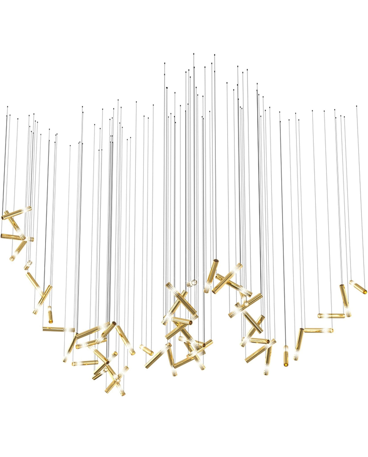 Symphony Orchestra Chandelier – Gold Nano-Coated Crystal Glass Pendant Light