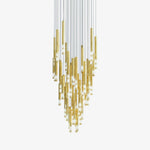 Symphony Orchestra Chandelier – Gold Nano-Coated Crystal Glass Pendant Light