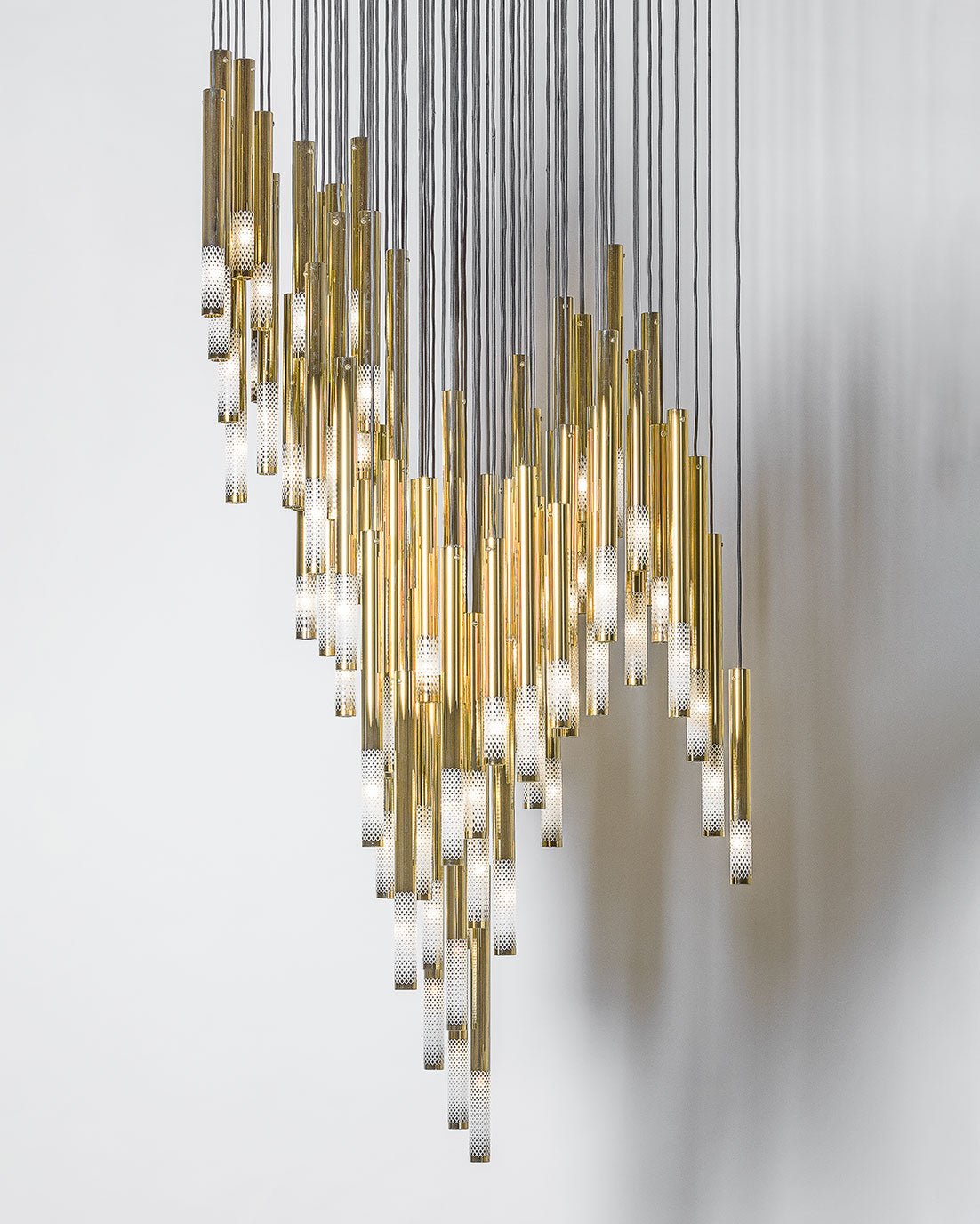 Symphony Orchestra Chandelier – Gold Nano-Coated Crystal Glass Pendant Light