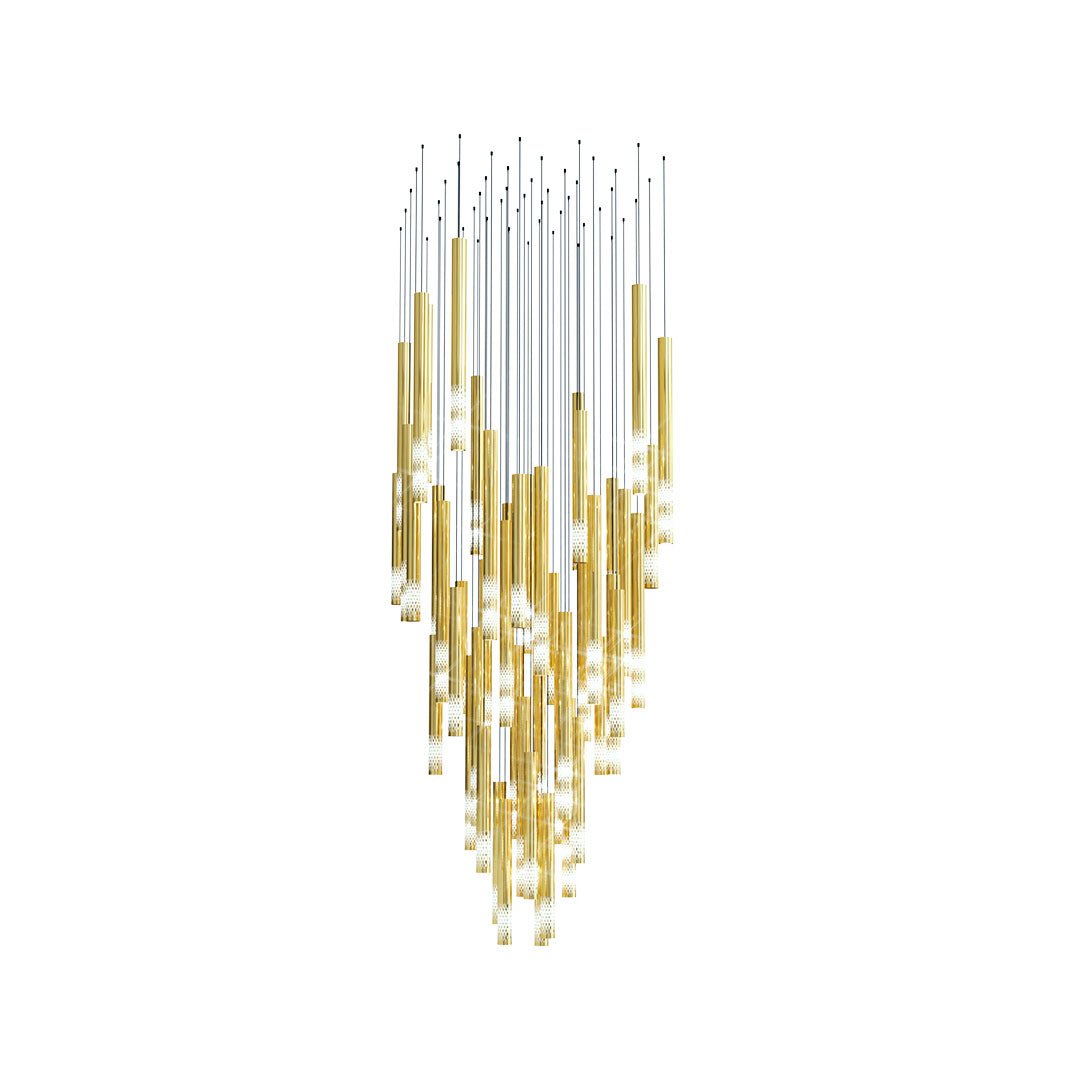 Symphony Orchestra Chandelier – Gold Nano-Coated Crystal Glass Pendant Light