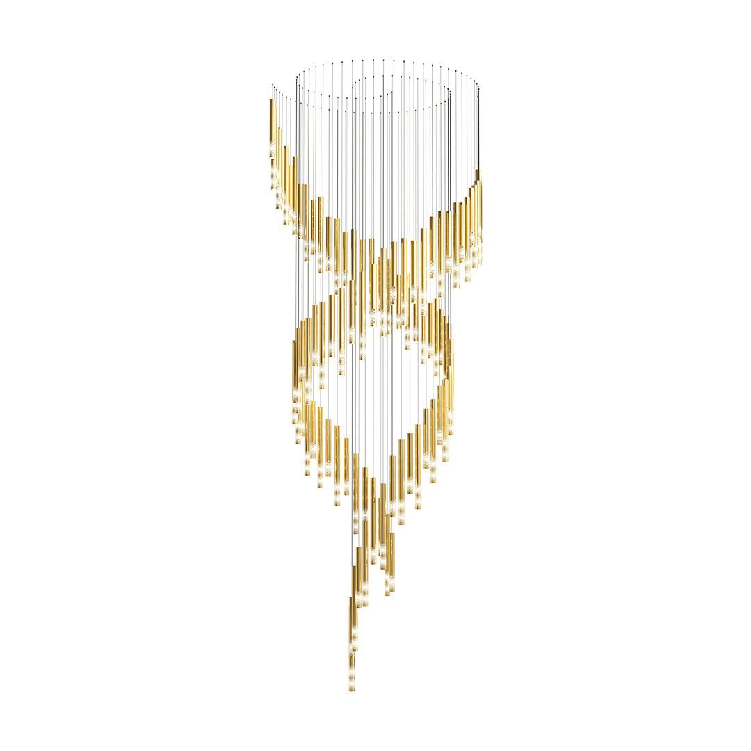 Symphony Orchestra Chandelier – Gold Nano-Coated Crystal Glass Pendant Light