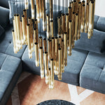 Symphony Orchestra Chandelier – Gold Nano-Coated Crystal Glass Pendant Light