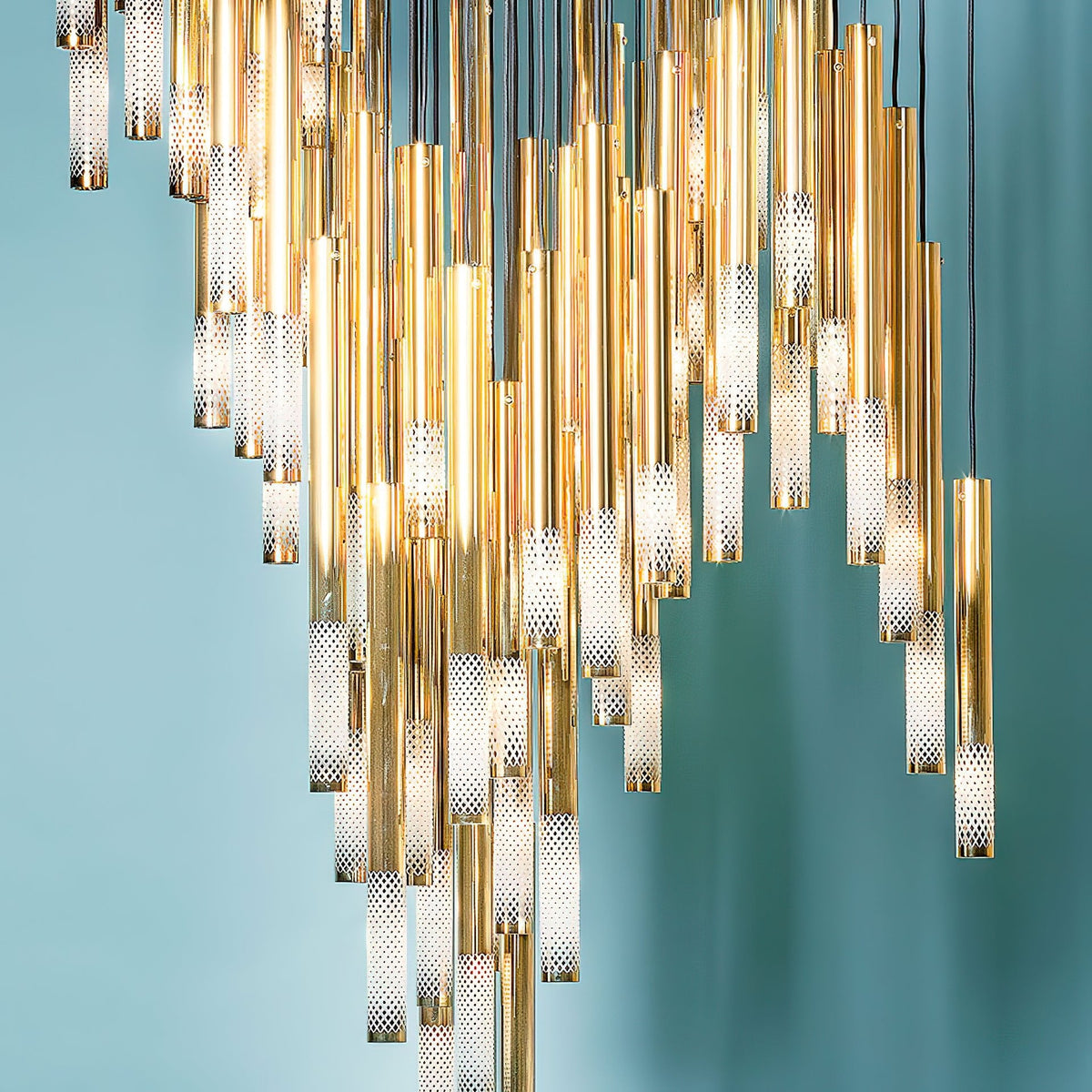 Symphony Orchestra Chandelier – Gold Nano-Coated Crystal Glass Pendant Light