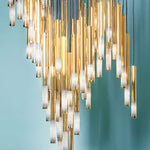 Symphony Orchestra Chandelier – Gold Nano-Coated Crystal Glass Pendant Light