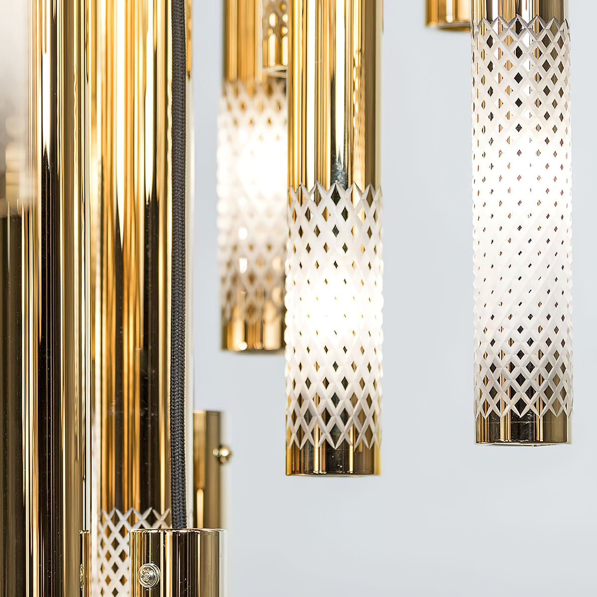 Symphony Orchestra Chandelier – Gold Nano-Coated Crystal Glass Pendant Light