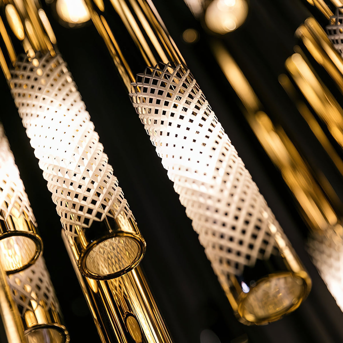 Symphony Orchestra Chandelier – Gold Nano-Coated Crystal Glass Pendant Light