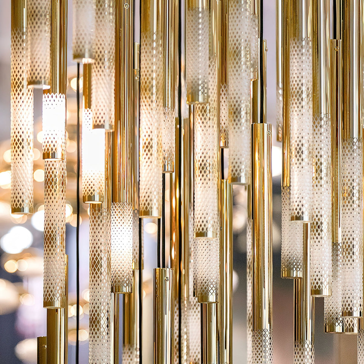 Symphony Orchestra Chandelier – Gold Nano-Coated Crystal Glass Pendant Light