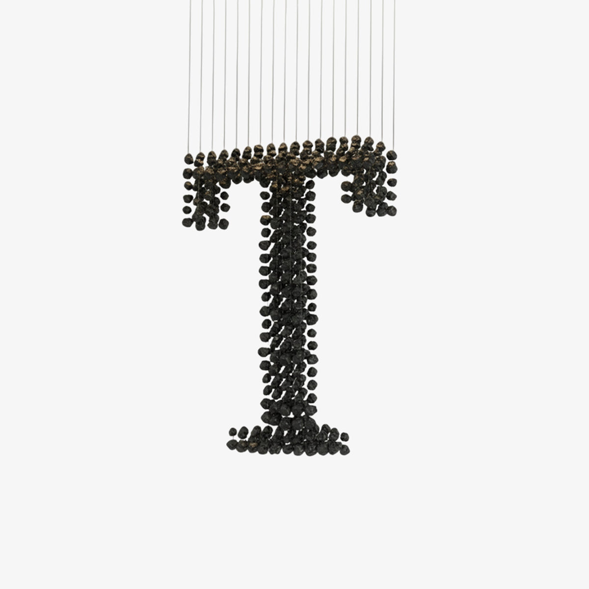 Charcoal Linear Chandelier with Iron Frame and LED Lighting