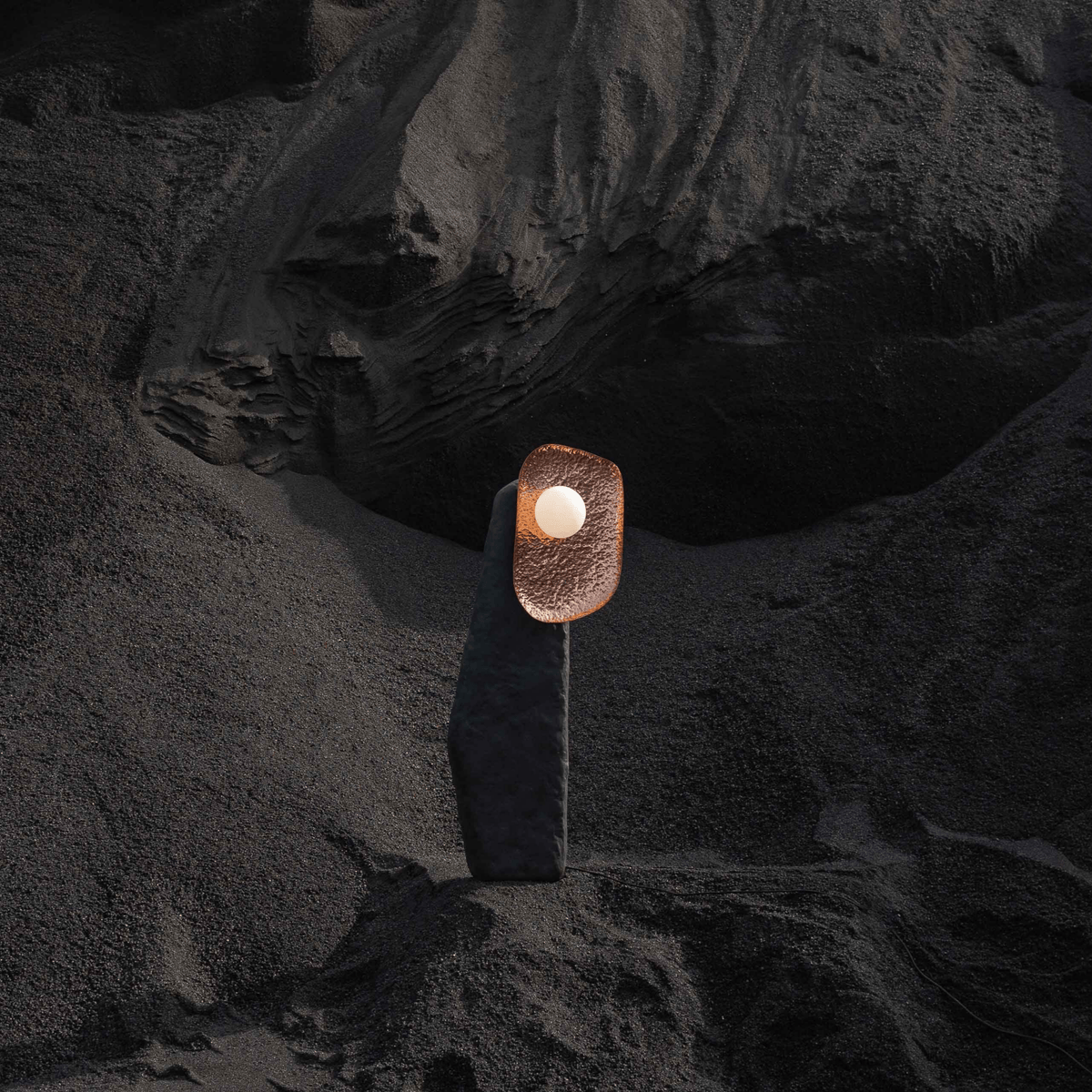 TC Sculptural Floor Lamp in Metal and Fiberglass for Modern Interiors