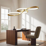 Ribbon LED Pendant Light – Modern Geometric Linear Chandelier