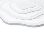 Rippled White Flush Mount Ceiling Light in Iron for Modern Interiors