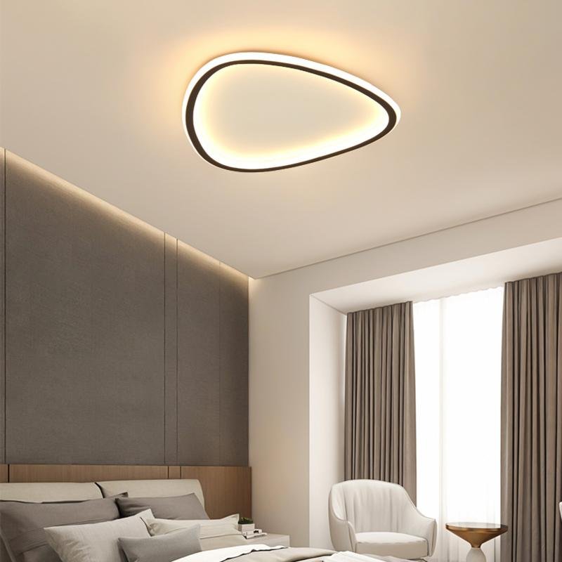 Abstract Black Flush Mount Ceiling Light with Dimmable LED
