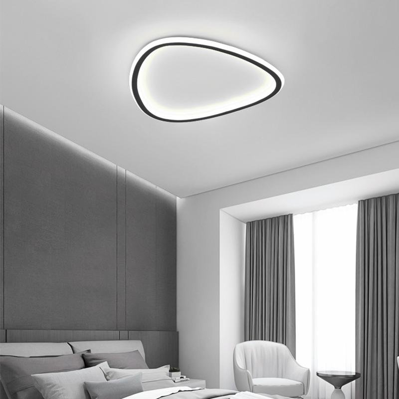 Abstract Black Flush Mount Ceiling Light with Dimmable LED