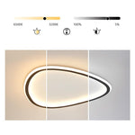 Abstract Black Flush Mount Ceiling Light with Dimmable LED