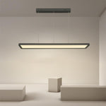 Linear LED Chandelier in Matte Black for Modern Dining and Living Spaces
