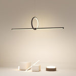 Modern Linear Round Pendant Light in Matte Black for Dining and Living Spaces