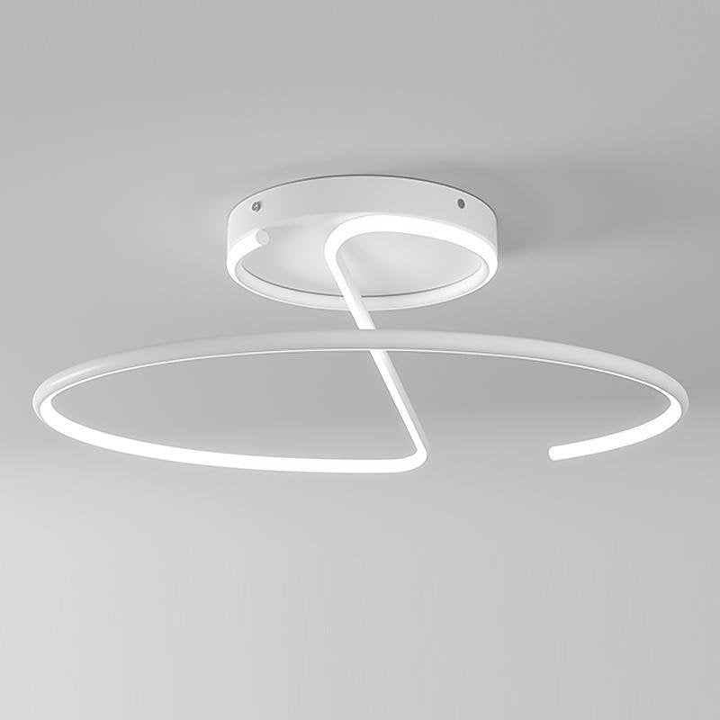 16 Inch Sleek Wire Inspired Circular Modern Led Semi Flush Mount Ceiling Light