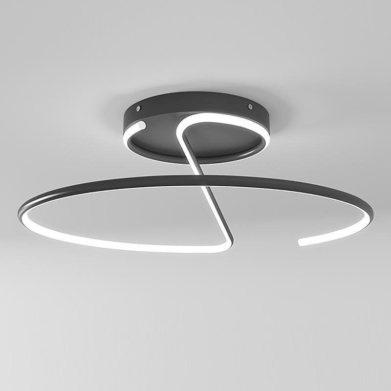 16 Inch Sleek Wire Inspired Circular Modern Led Semi Flush Mount Ceiling Light