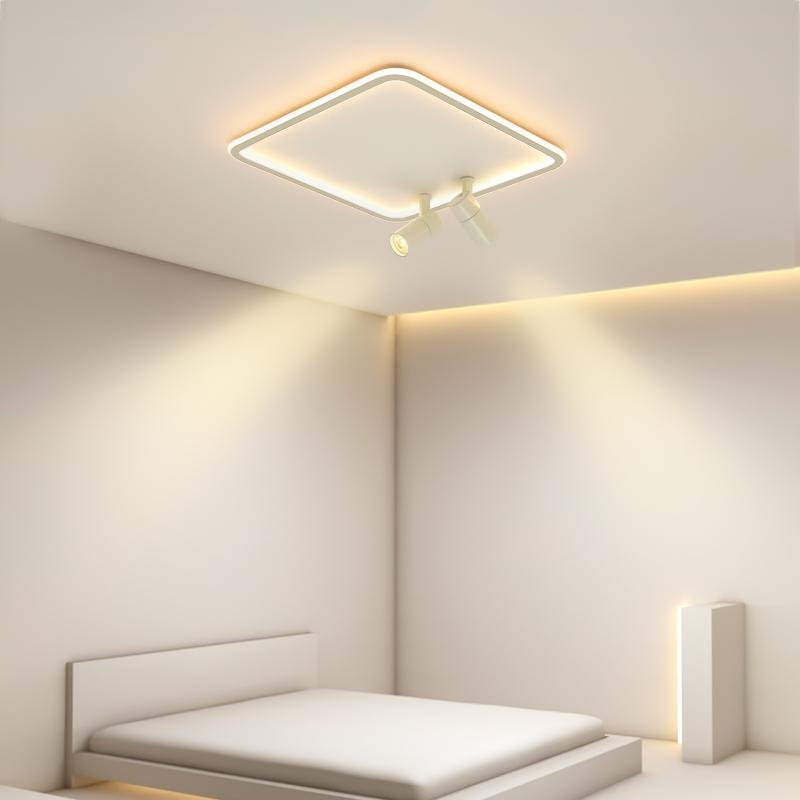 Industrial Flush Mount Ceiling Light with Dual Spotlights