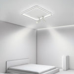 Industrial Flush Mount Ceiling Light with Dual Spotlights