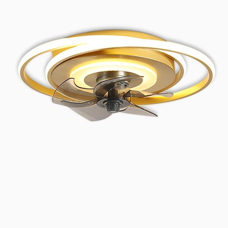 Aurelia Dual-Ring LED Ceiling Fan with Remote Control in Gold or Black