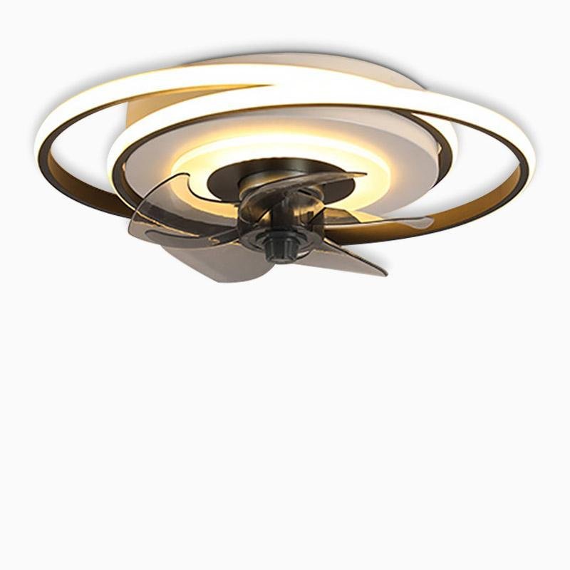 Aurelia Dual-Ring LED Ceiling Fan with Remote Control in Gold or Black