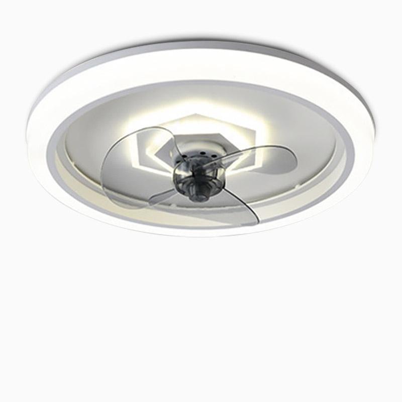 Aura 20" LED Ceiling Fan with Remote Control – Modern Flush Mount Light for Bedroom & Living Room