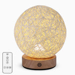 6 Inch Led Natural Ratten Wicker Shade Table Lamp