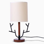 16 Inch Vintage Rustic Tree Branch Us Plug Table Lamp With Fabric Drum Shade