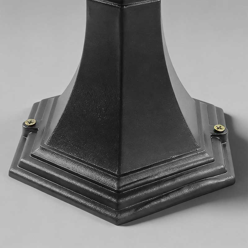 Outdoor Pillar Column Light with Clear Glass Shade in Sand-Black Aluminum