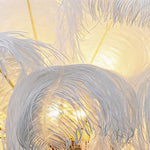 Aurelia Feather Semi Flush Ceiling Light in White