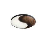 Taiyi Balance Natural Wood LED Flush Mount Ceiling Light, 25.6" Round
