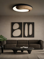 Taiyi Balance Natural Wood LED Flush Mount Ceiling Light, 25.6" Round