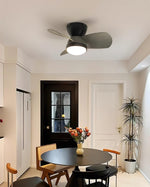 Talaya Ceiling Fan with LED Light in Walnut and Brushed Metal