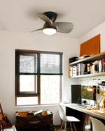 Talaya Ceiling Fan with LED Light in Walnut and Brushed Metal