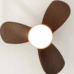 Talaya Ceiling Fan with LED Light in Walnut and Brushed Metal