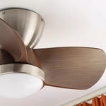 Talaya Ceiling Fan with LED Light in Walnut and Brushed Metal