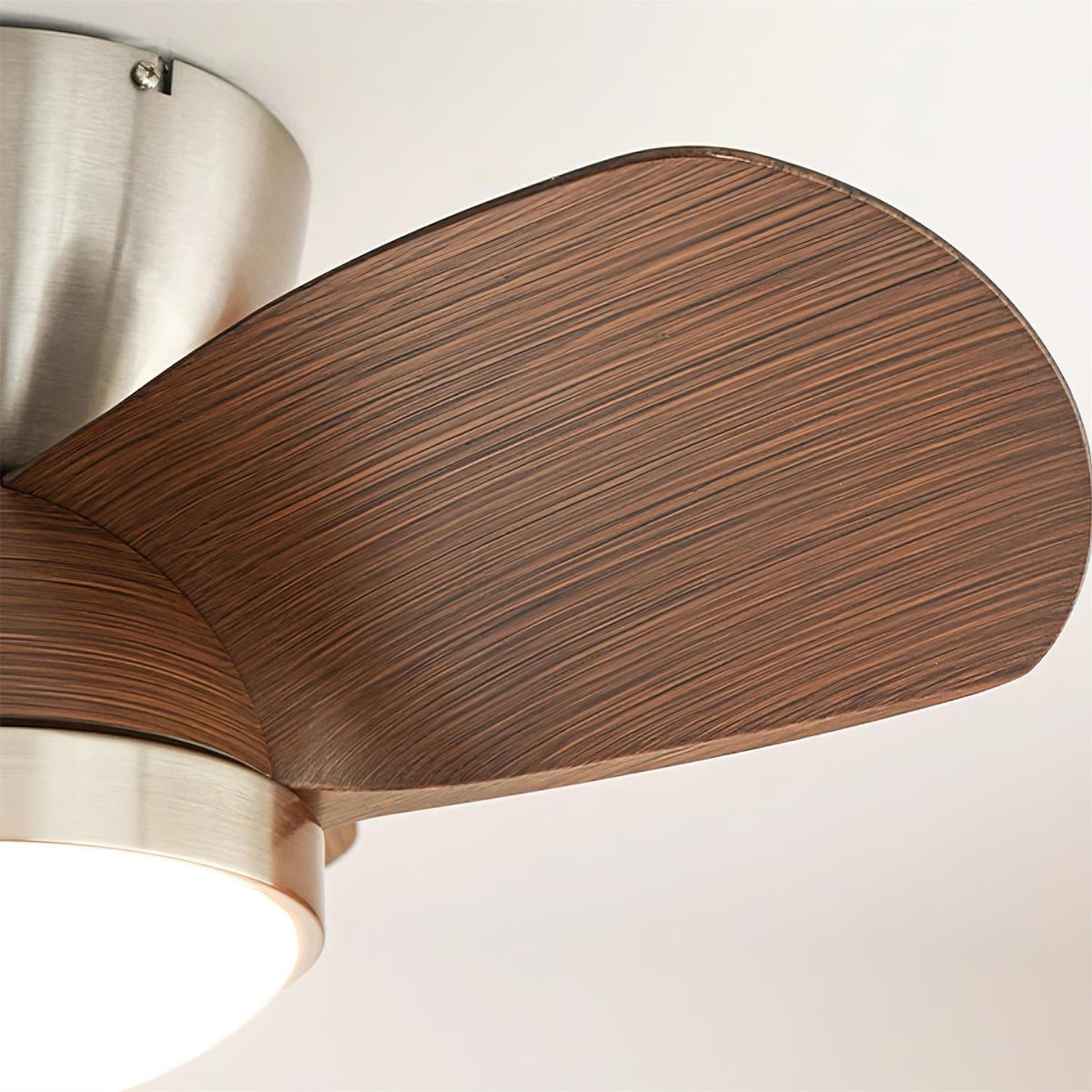 Talaya Ceiling Fan with LED Light in Walnut and Brushed Metal