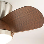 Talaya Ceiling Fan with LED Light in Walnut and Brushed Metal