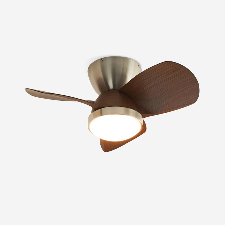 Talaya Ceiling Fan with LED Light in Walnut and Brushed Metal