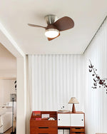 Talaya Ceiling Fan with LED Light in Walnut and Brushed Metal